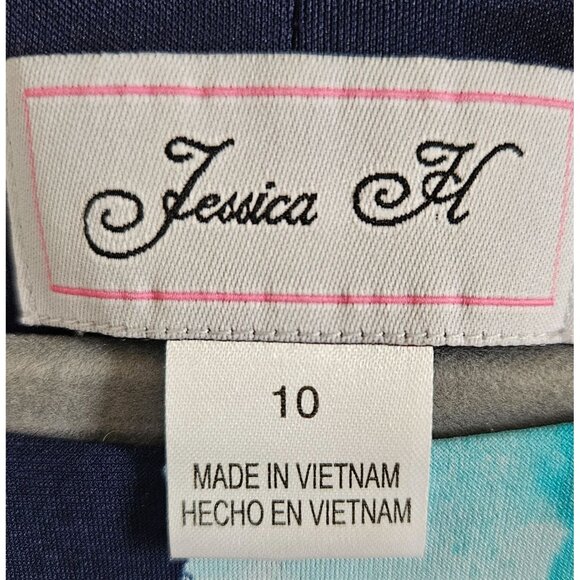 Jessica H. Woman Size 10 Floral Midi Dress Ruched Waist Sleeveless Colorful - Picture 4 of 6